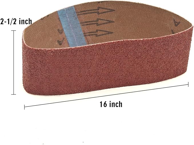 24 Pcs 2.5X16 Inch Sanding Belts, Aluminum Oxide 2-1/2 x 16 sanding belts Sandpaper for Belt Sander, 8 Each of 40 60 80 Grits