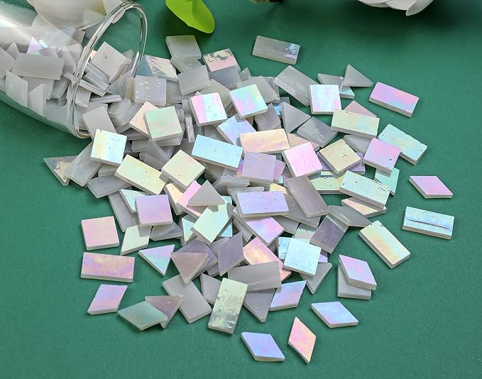 Iridescent Mosaic Tiles 200 Pieces Stained Glass Tile Pieces - Image 5