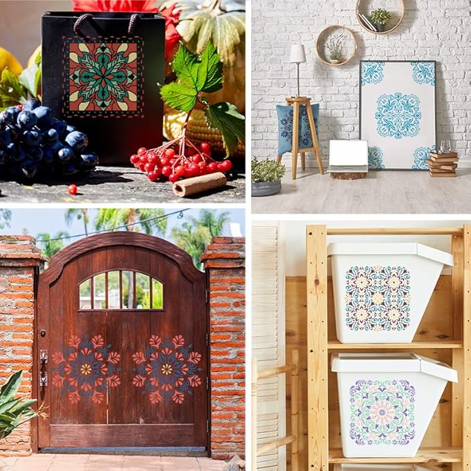 Mandala Stencils for Painting on Wood Wall Floor Furniture Tile Fabric - Image 5