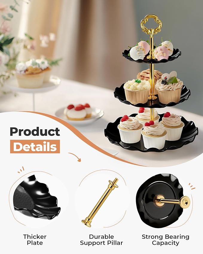 Kootek Dessert Cupcake Stand, 3 Tiered Cup Cake Holder Tower Stand Riser& - Image 2