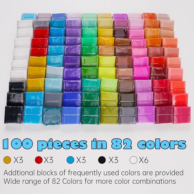 Tomorotec 100PCS Polymer Clay Value Pack 82 Colors in Bulk Small Blocks Starter - Image 2