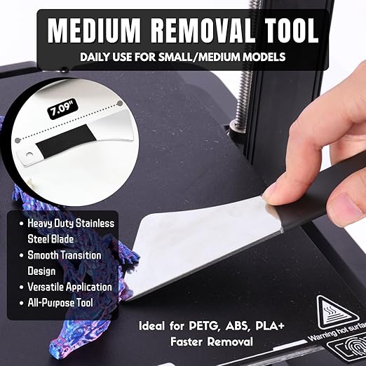 High-Quality 3D Printer Tool Removal Scraper Kit, 4 Types of Sharpened Blades & 10 Extra Blades, 3D Printer Scrapers for Fast Separation Large Medium Small Models, Great 3D Printer Accessories Gifts