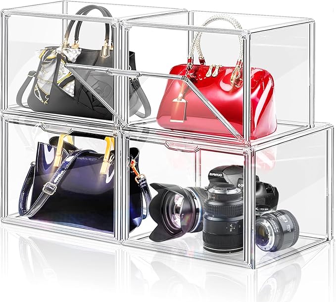 DILIBRA 4 Packs Clear Plastic Handbag Storage Organizer by DILIBRA