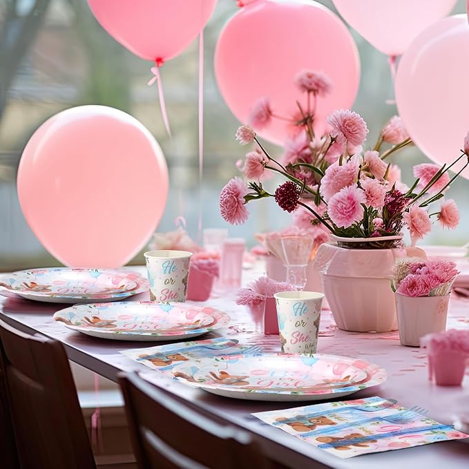 Pickmesh 400 Pcs Bear Gender Reveal Party Supplies Decorations Include Pink - Image 5
