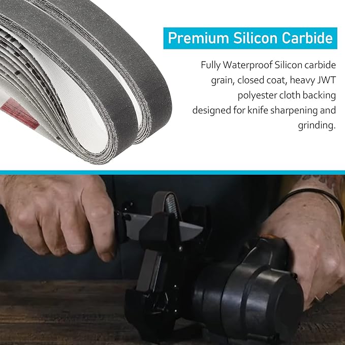 24 Pcs 1/2 x 12 Inch 800 Fine Grit Sharpening Replacement Belt Kit for Official Work Sharp Knife & Tool Sharpener (WSKTS & WSKTS-KT/Mk.1 & Mk.2)