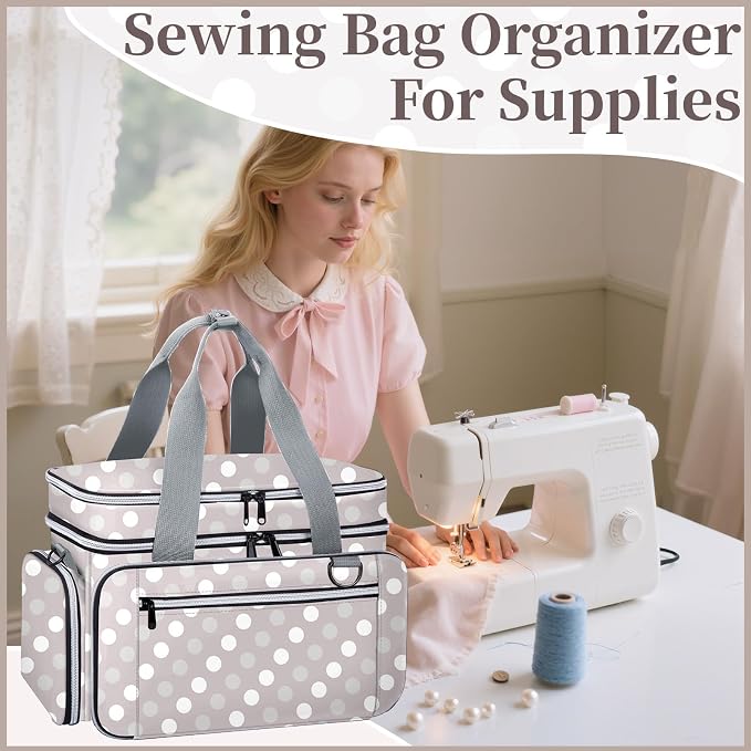 Anitor Large Sewing Supplies Organizer, Double Layer Sewing Storage Organizer - Image 8