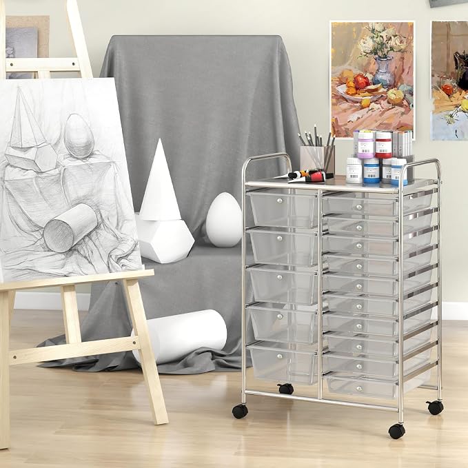 BECOMFORT 15-Drawer Rolling Cart - Image 9