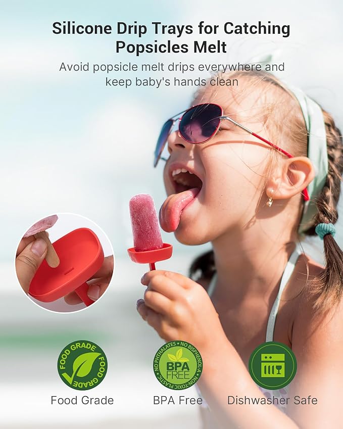 9-Cavity Popsicle Molds for Kids, Homemade BPA-Free Silicone Popsicle Maker - Image 6