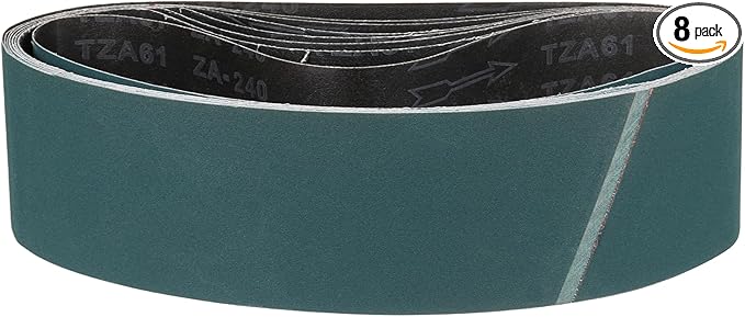 4 x 36 Inch Sanding Belt, 8 Pcs 240 Grit Zirconia Knife Sharpener Belts Work Sharpening for Belt Sander Knife Carving Tool Metal Working