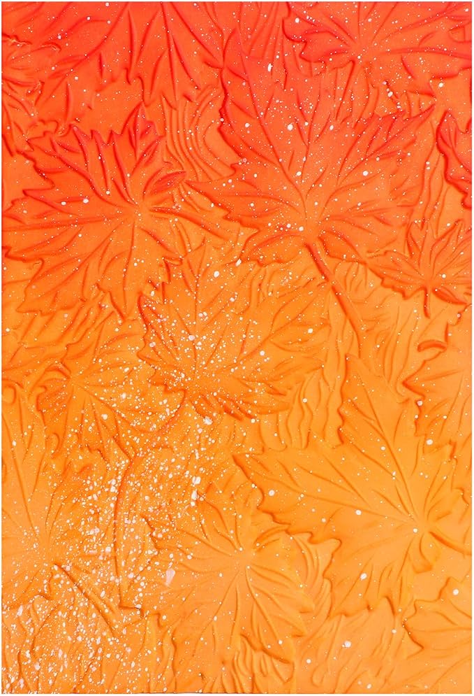3D Embossing Folder for Card Making Maple Leave Background Plastic Embossing by CYFUNDESIGN