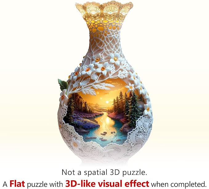Scenery in Ceramic Vases Puzzles Adults Gifts Wooden 125 Pieces 12.6 * 6.7in - Image 9