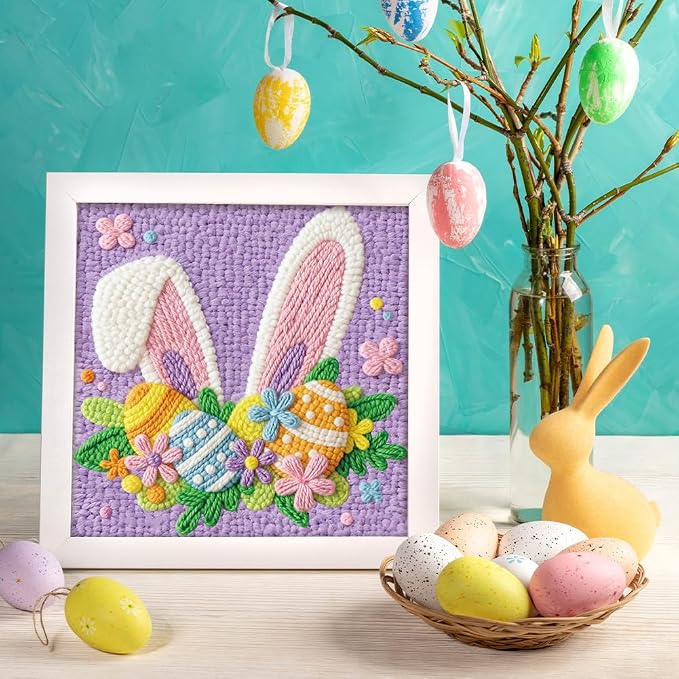 Doodlream Easter Bunny Ears Egg DIY Punch Needle Embroidery Kit - Image 6