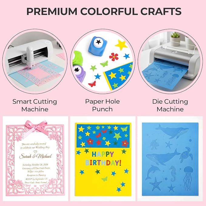 3 otters 200Sheets Construction Paper, Cardstock 8.27" x 11.7", 10 Assorted - Image 5