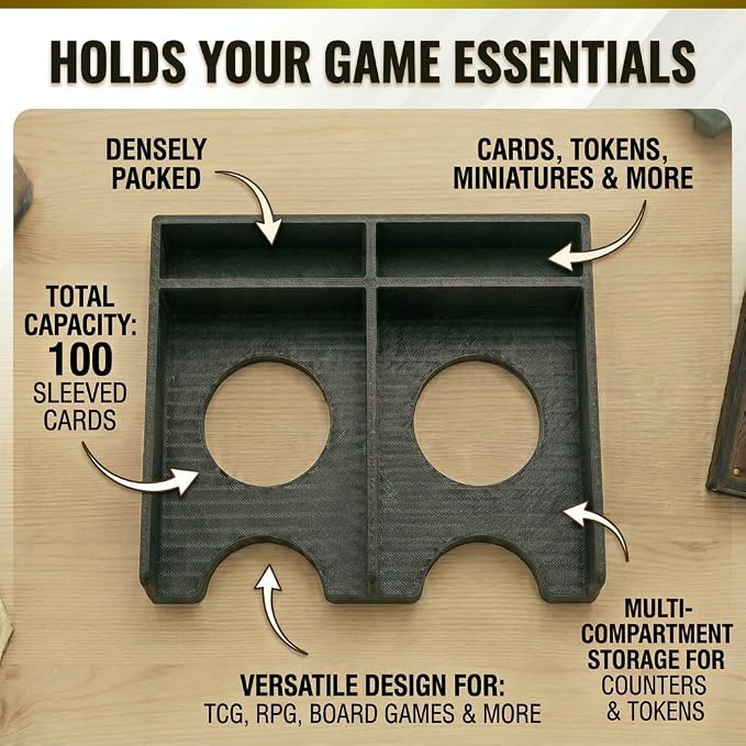 Tabletop Card Deck Tray for Board Games – Dual Card Organizer - Image 5