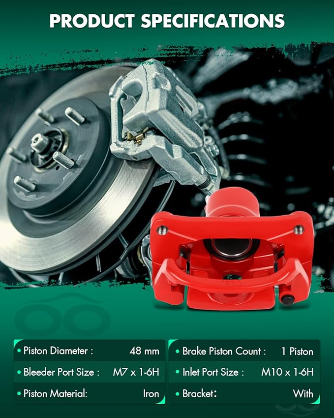 SCITOO Rear Left+Right Brake Calipers With Bracket 19B3277 19B3276 Red Compatible For Toyota For Sequoia 2008-2015 For Toyota For Tundra 2007-2015