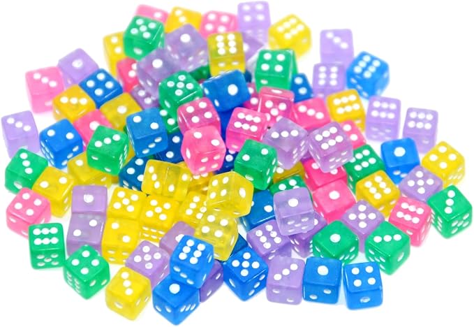 SmartDealsPro 100 Assorted D6 Mini Tiny Dice Game Dot Square Dice - Image 3