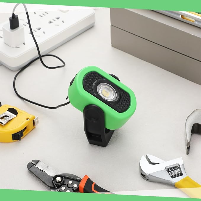 Retisee 3 Pcs 720 Lumens Magnetic Work Light USB Rechargeable LED Flashlight Portable Inspection Light for Car Repair Emergency Lighting Mechanics Workshop (Green)