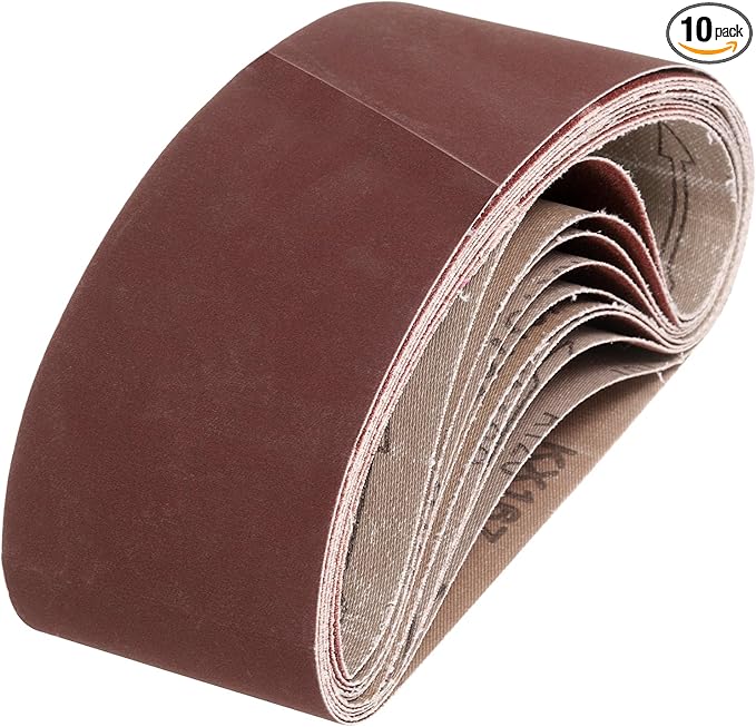 HARFINGTON 4 x 24 Inch Sanding Belts, 10 Pcs 400 Grits Aluminum Oxide Abrasive Belt Sander File Belt for Woodworking, Metal Polishing, Knife Sharpener