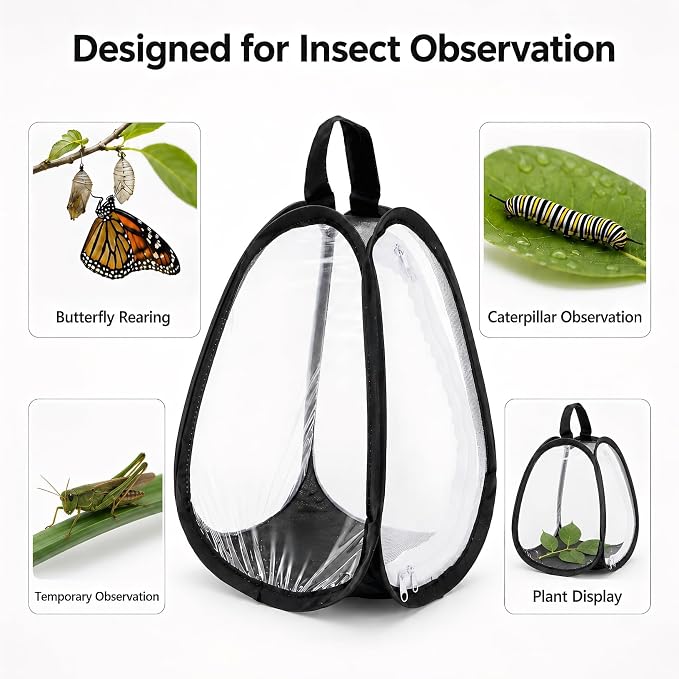Kingrol 2 Pack Collapsible Insect & Butterfly Habitat Cage, Pop-Up Mesh - Image 5