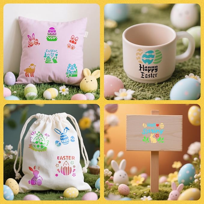 72 PCS 3x3 Inch Easter Stencils - Image 6