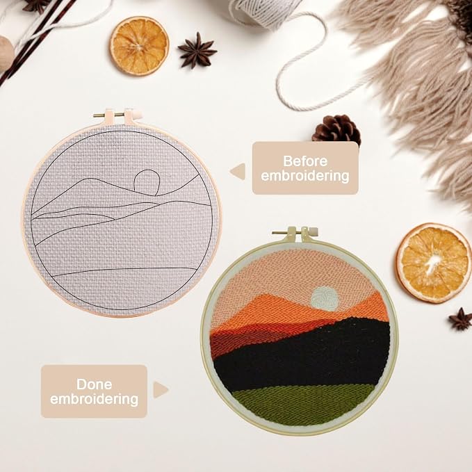 PYHIRRY Punch Needle Kits Adults Beginner Sunset - Image 6