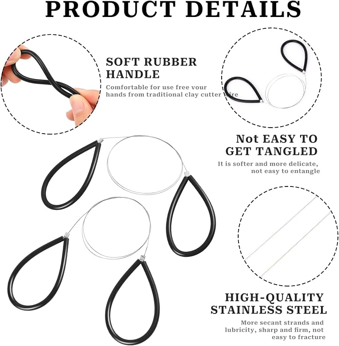Clay Cutters Wire Steel Wire Clay Cutter Cutting Pottery Tools Cut Off Tools - Image 3