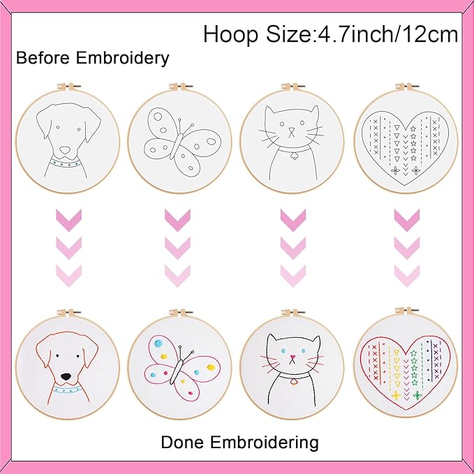Louise Maelys 12 Pre-Stamped Embroidery Kits - Image 3