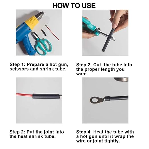 1/2 inch (Diameter) 3:1 Waterproof Heat Shrink Tubing Kit, Large Marine Dual Wall Adhesive Shrinkable Wire Wrap Tube, Insulation Sealing Wear-Resistant Cable Protector by YUKSY (4ft, Black)