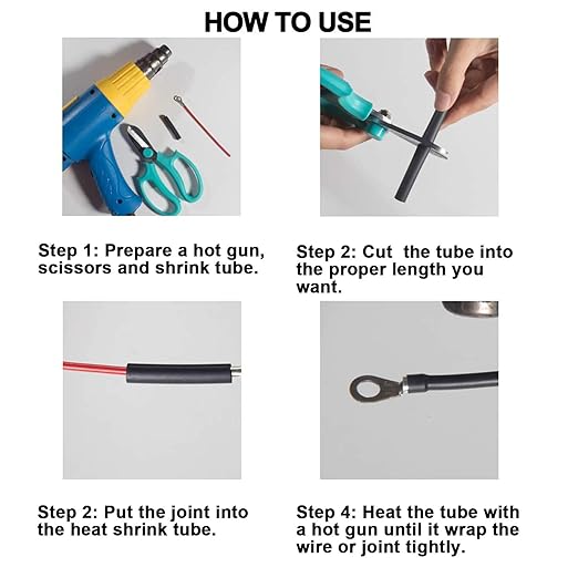 1 inch (Diameter) 3:1 Waterproof Heat Shrink Tubing Kit, Large Marine Dual Wall Adhesive Shrinkable Wire Wrap Tube, Insulation Sealing Wear-Resistant Cable Protector by YUKSY (4ft, Black)