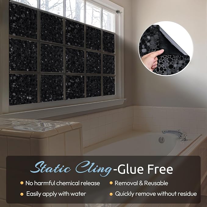 rabbitgoo Total Blackout Window Privacy Film, Sun Light Blocking Privacy Window - Image 6