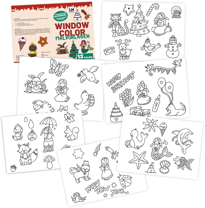 Window Paint Set 4 Seasons – Stained Glass Paint Kit - Image 2