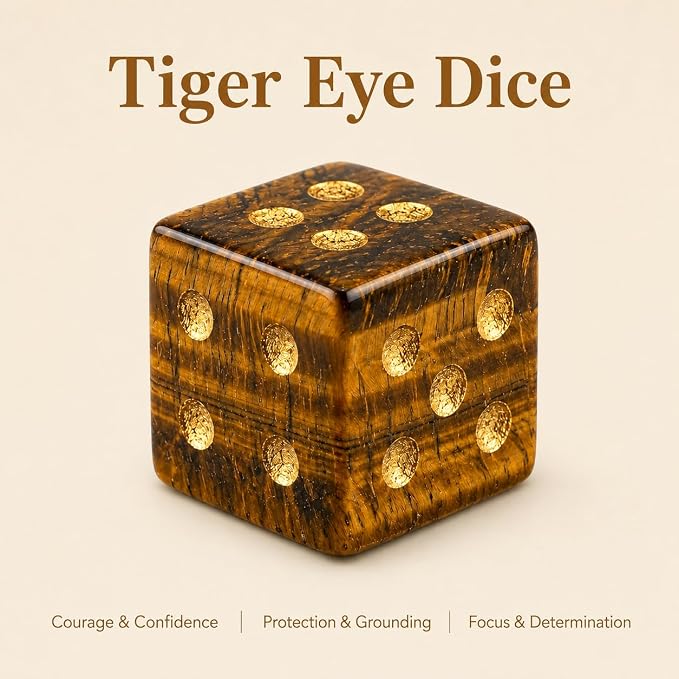 2PCS Crystal D6 Dice, 16mm Natural Gemstone Mahjong Dice Set Stone Dice - Image 4