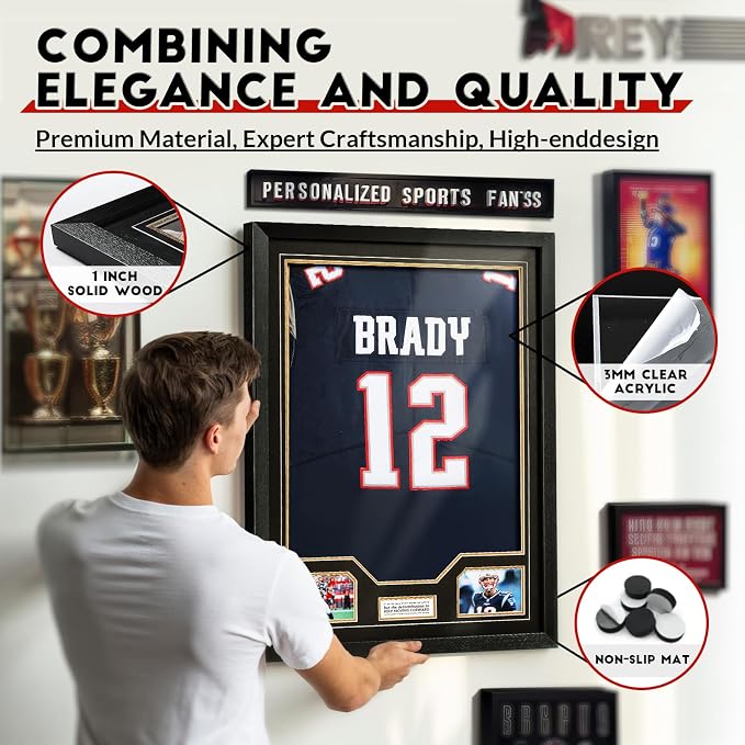 JupDec Jersey Frame Display Case, Large Clear Acrylic Shadow Box - Image 6