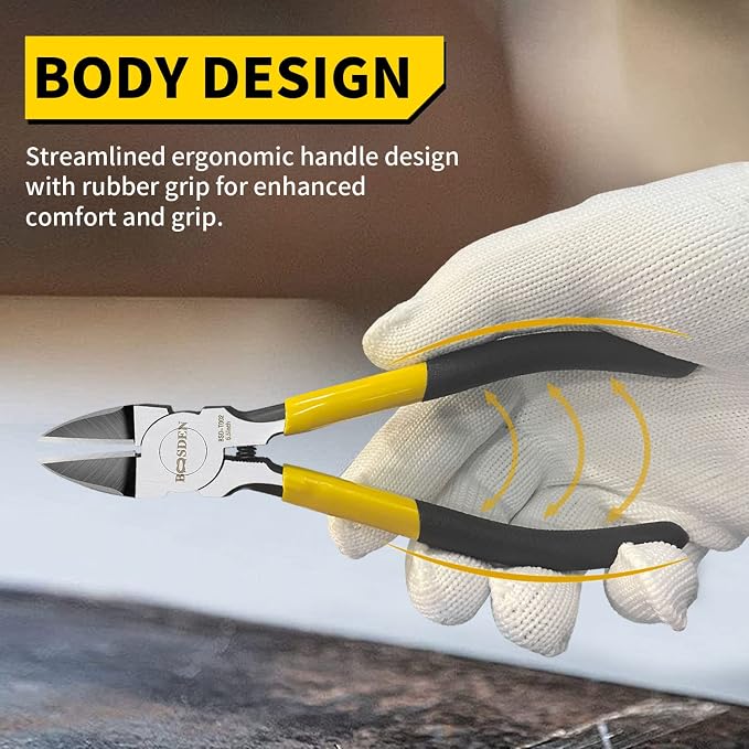 Wire Cutters, 6 Pack, BOOSDEN 6.5" Flush Cutters Spring Loaded Pliers Side - Image 5