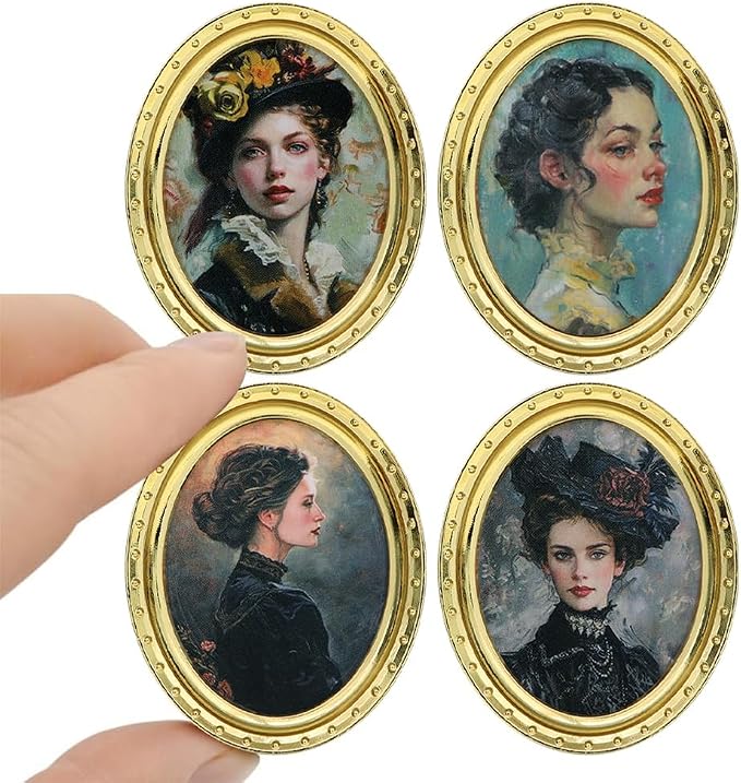 iLAND Miniature Dollhouse Accessories, 4 Dollhouse Picture Frames Set w/ 4 by ILANDTradingCoLtd