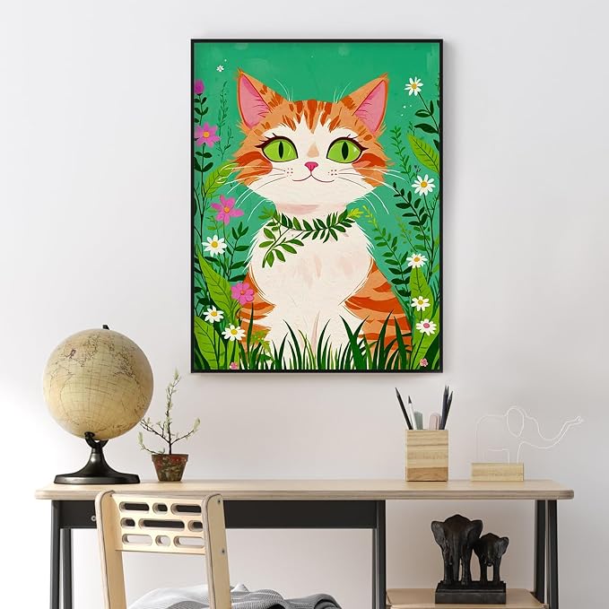 Yezavesu 12x16 Inch Cat Framed Paint by Numbers Kit - Image 2