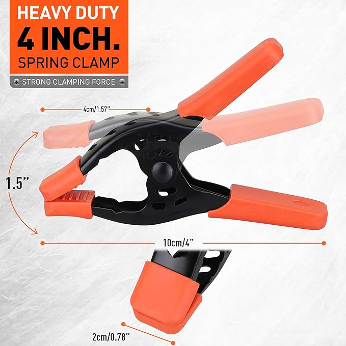 HORUSDY 8-Pack Bar and Spring Clamps for Woodworking - 4 Pieces 6" Bar, 4 Pieces 4" Spring, 75 LBS Load Limit, Quick F Clamp Set