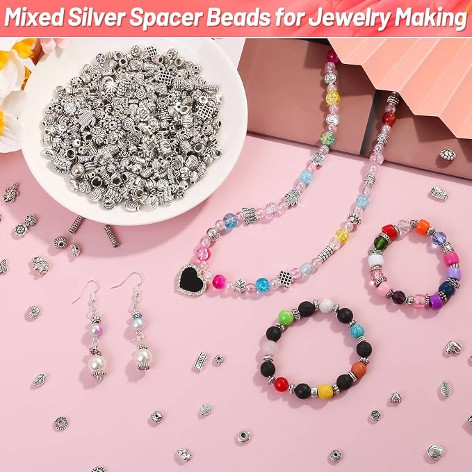 500 Pcs Bracelet Spacer Beads, Earring Making DIY Jewelry Accessories - Image 3