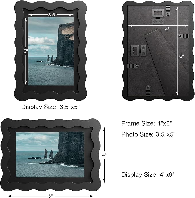 4x6 Wavy Picture Frame With Mat - Image 3