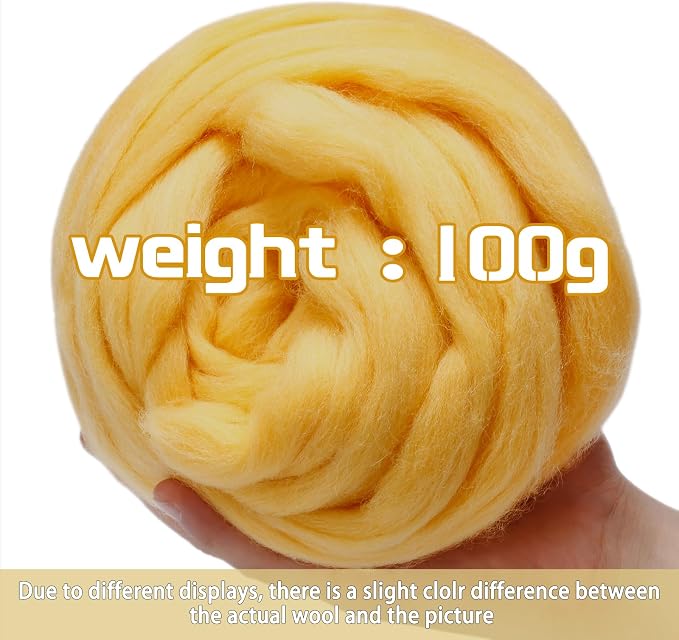 3.53oz Wool Roving, Wool Felting Supplies, Pure Wool, Chunky Yarn, Spinning - Image 2