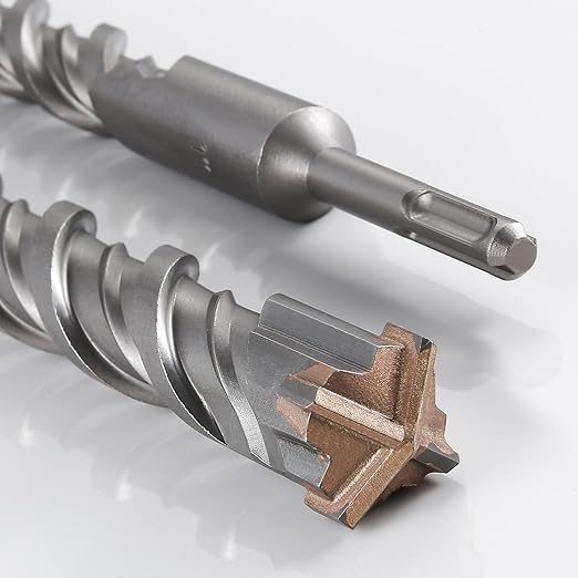 Concrete Drill Bit 3pcs 5/16" X 10"-8" Cross-Type Double Thread Carbide Material Suitable for Concrete, Brick, Cement Walls, Stone