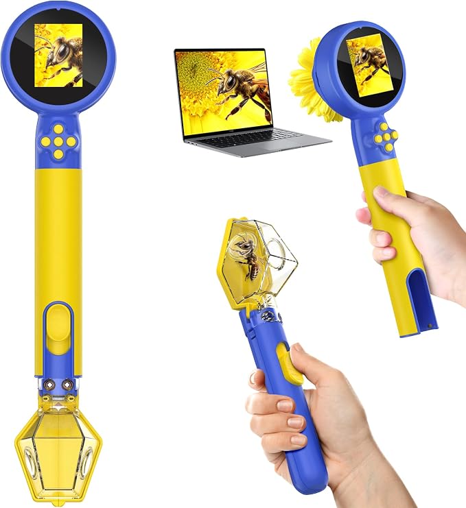 Microscope for Kids with Bug Catcher, 1080P HD Digital Handheld Portable Kids by LeouaUSABrandFlagship