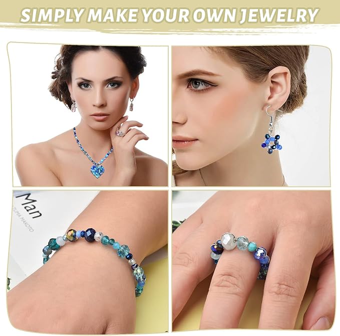 4/6/8mm Crystal Glass Beads, 3 Sizes Total 1000pcs Faceted Briolette Rondelle - Image 6