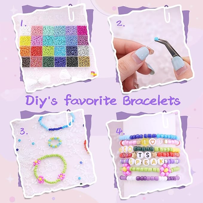 4500pcs Seed Beads 24 Colors 4mm Round Beads - Image 5