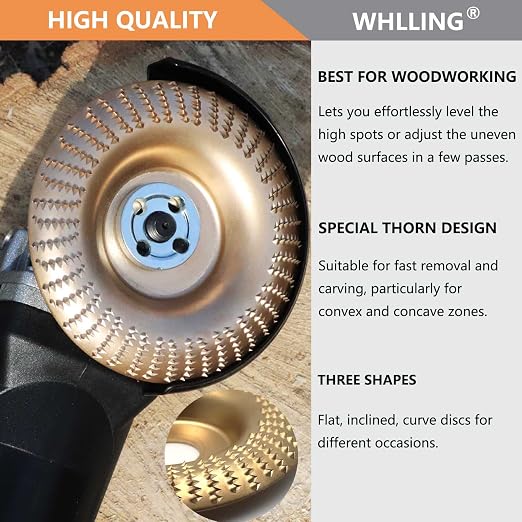 4PCS Wood Carving Disc Set for 4" or 4 1/2" Angle Grinder - Image 6