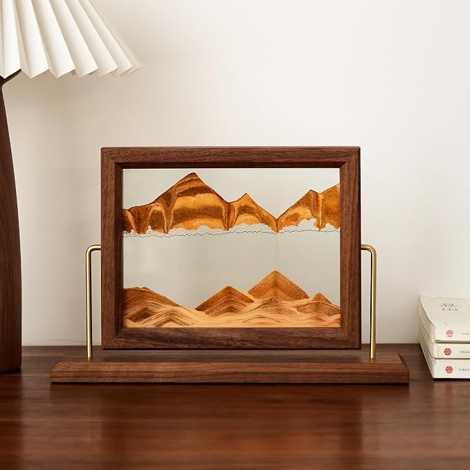 Solid Wood Oasis Mini Art Liquid Motion 360-Degree Rotation, Made of Black by THFLSTR