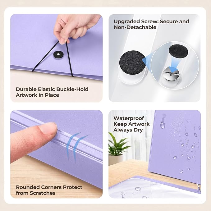 JoyCat 12 x 18 Art Portfolio Binder, 40 Acid-Free Clear Pockets Art Folder - Image 5
