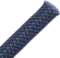 25ft - 1 inch PET Expandable Braided Sleeving – BlackBlue – Alex Tech Braided by AlexTech