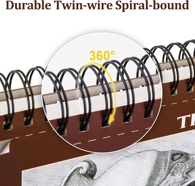 10 Pack Sketch Book, 8.5x11 Inch Top Spiral Sketchbook 60 Sheets Each, - Image 4