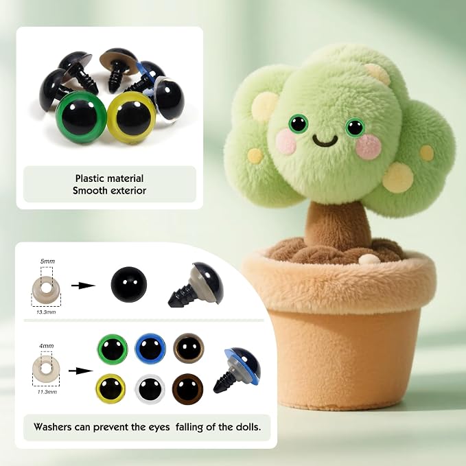 TOAOB 140pcs 16mm Colorful Safety Eyes - Image 3